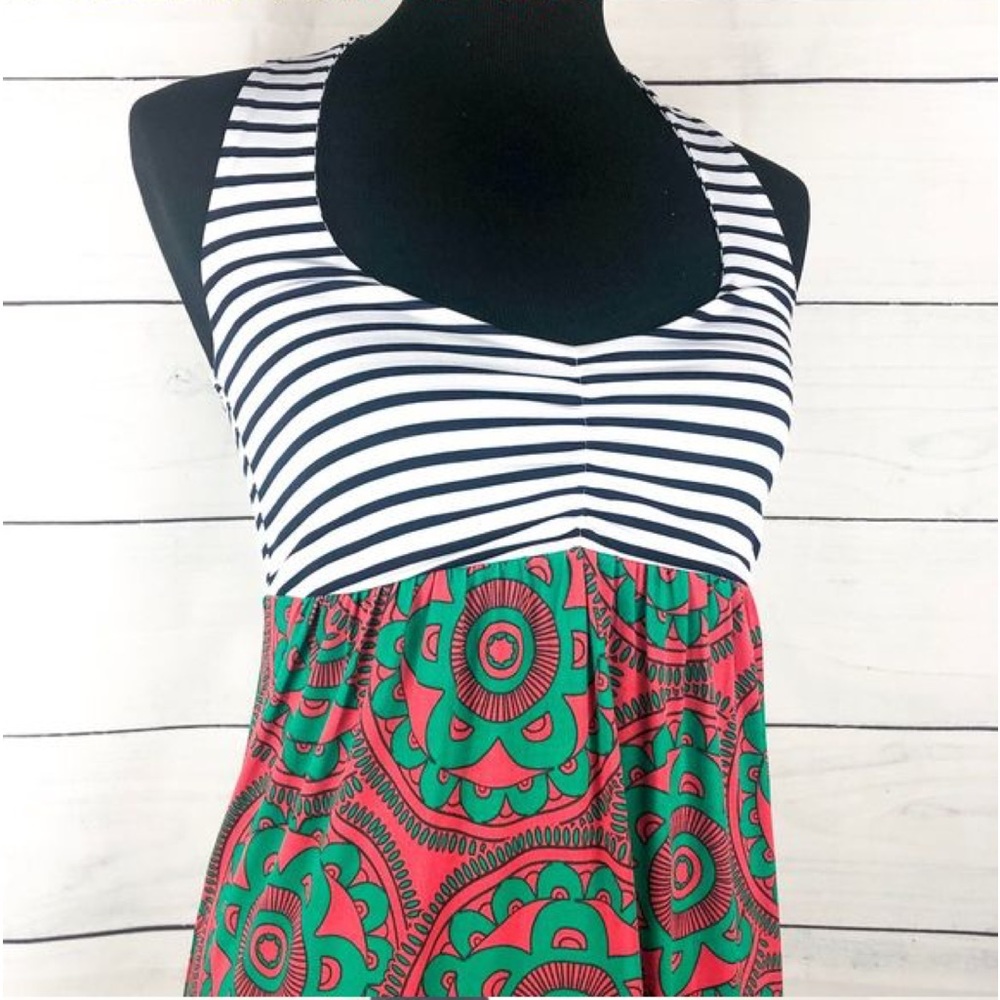 Tracy Negoshian Tribal Print Halter Maxi Dress Size XS